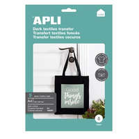 APLI APLI Fólia, vasalható, A4, tintasugaras nyomtatóba, sötét pólóhoz, APLI