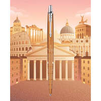 PARKER PARKER Golyóstoll, 0,7 mm, ezüst színű klip, mintás tolltest, PARKER, "Royal Jotter Róma", kék