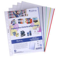VICTORIA OFFICE VICTORIA OFFICE Genotherm, lefűzhető, színes szélű, A4, 50 mikron, víztiszta, VICTORIA OFFICE, vegyes színek