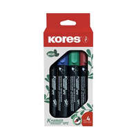 KORES KORES Alkoholos marker készlet, 1-3 mm, vágott, KORES "Eco K-Marker", 4 különböző szín