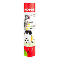 KORES KORES Színes ceruza készlet, háromszögletű, 1 grafittal, 1 hegyezővel, KORES "KOLORES Twist & Turn", 12 különböző szín