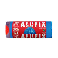 ALUFIX ALUFIX Szemeteszsák, zárószalagos, 40 l, 15 db, 60x60 cm, 20 µ, ALUFIX, kék