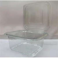 . . Ételtároló doboz, egybefedeles, műanyag, szögletes, 250 ml, 100 db, "Party", víztiszta