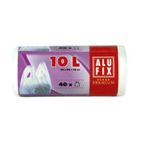 ALUFIX ALUFIX Szemeteszsák, köthető füllel, 10 l, 40 db, 36x44 cm, 10 µ, ALUFIX, fehér