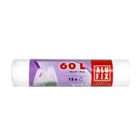 ALUFIX ALUFIX Szemeteszsák, köthető füllel, 60 l, 12 db, 63x71 cm, 10 µ, ALUFIX, fehér