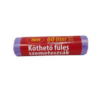 TUTI TUTI Szemeteszsák, köthető füles, 60 l, 16 db, 60x75 cm, 9 µ, TUTI, lila