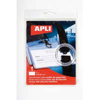 APLI APLI Azonosítókártya tartó, nyakba akasztható, biztonsági csattal, 90x56 mm, APLI