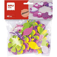 APLI APLI Moosgumi, öntapadó, glitteres, virágok, APLI Kids "Eva Sheets", vegyes színek