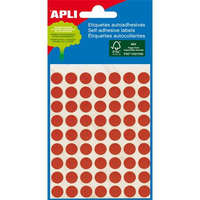 APLI APLI Etikett, 8 mm kör, kézzel írható, színes, APLI, piros, 288 etikett/csomag