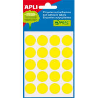 APLI APLI Etikett, 19 mm kör, kézzel írható, színes, APLI, sárga, 100 etikett/csomag