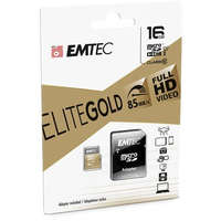 EMTEC EMTEC Memóriakártya, microSDHC, 16GB, UHS-I/U1, 85/20 MB/s, adapter, EMTEC "Elite Gold"