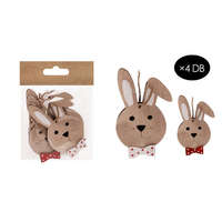 Húsvéti dekor fa akasztós nyuszi 8x5 cm 2 db/csomag