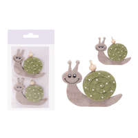 Dekor filc csiga zöld pöttyös 9x7 cm 2 db/csomag