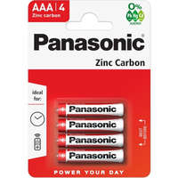 Mikro elem Panasonic Red Zinc AAA 1.5V cink-mangán 4 db-os
