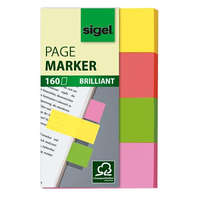 SIGEL SIGEL Jelölőcímke, papír, 4x40 lap, 20x50 mm, SIGEL "Brilliant", vegyes szín