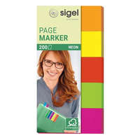 SIGEL SIGEL Jelölőcímke, papír, 5x40 lap, 20x50 mm, SIGEL "Neon", vegyes szín