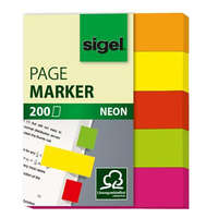 SIGEL SIGEL Jelölőcímke, papír, 5x40 lap, 12x50 mm, SIGEL "Neon Mini", vegyes szín