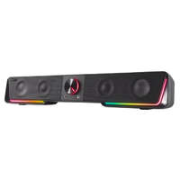 SPEEDLINK SPEEDLINK Hangszóró, 12W, 2x3.5 mm jack + USB-A, SPEEDLINK "GRAVITY RGB Stereo Soundbar", fekete