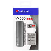 VERBATIM VERBATIM SSD (külső memória), 120 GB, USB 3.2 Gen2, VERBATIM "Vx500", szürke