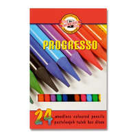 KOH-I-NOOR KOH-I-NOOR Színes ceruza készlet, henger alakú, famentes, KOH-I-NOOR "Progresso 8758/24", 24 különböző szín