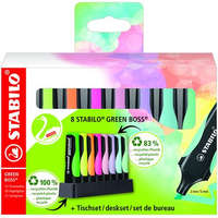 STABILO STABILO Szövegkiemelő készlet, 2-5 mm, STABILO "Green Boss Pastel", 8 db-os asztali készlet
