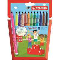 STABILO STABILO Filctoll készlet, 0,7 mm, STABILO "Trio A-Z", 12 különböző szín