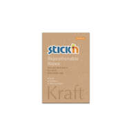  Öntapadó jegyzettömb STICK&#039;N Kraft notes 76x51mm újrahasznosított natúr barna 100 lap