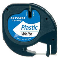 Dymo Feliratozó szalag DYMO LetraTag 59422 12mm x 4m műanyag fehér alapon fekete írásszín