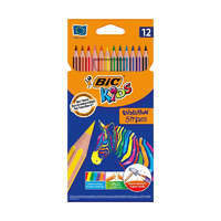  Színes ceruza BIC Kids Evolution hatszögletű hajlékony csíkos környezetbarát 12 db/készlet