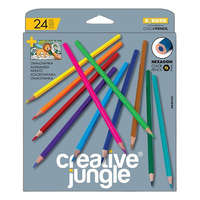  Színes ceruza CREATIVE JUNGLE grey háromszögletű 24 db/készlet