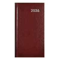 Zsebnaptár ALISCA fekvő fehér lapos bordó 2026.