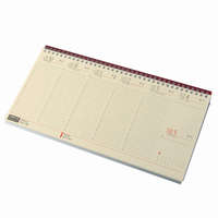 Asztali naptár kép nélküli REALSYSTEM fekvő sárga lapos bordó 2026.