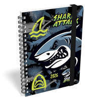 Határidőnapló LIZZY CARD B/6 heti spirálozott gumis Shark attack 2026.