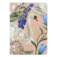 Zsebnaptár PLANALL B/6 heti álló fehér lapos aranyozott Swan 2026.