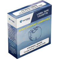 VICTORIA TECHNOLOGY VICTORIA TECHNOLOGY Feliratozógép szalag, 12 mm x 4 m, VICTORIA TECHNOLOGY, fehér