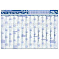 STIEFEL STIEFEL Éves tervező és projekt naptár, kétoldalas, fémléces, kék színű filctollal, 70x100 cm, 2024 évi, STIEFEL