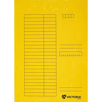 VICTORIA Pólyás dosszié, karton, A4, VICTORIA OFFICE, sárga