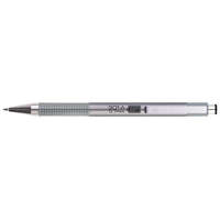 ZEBRA Golyóstoll, 0,24 mm, nyomógombos, ezüst tolltest, ZEBRA "F-301 A", kék