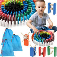 Kruzzel Fa dominó készlet 1131 db – színes elemekkel, golyókkal és kiegészítőkkel, Kruzzel