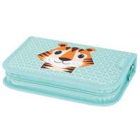 Herlitz Herlitz kihajtható tolltartó, Cute Animals - Tigris, 2 klapnis (31 részes töltött)