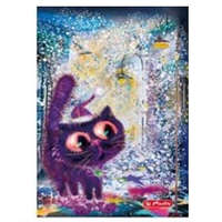 Herlitz City - Crazy Cats Lila cica kockás füzet, (A5/60) FÓLIÁS fedlappal!