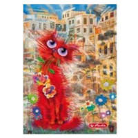 Herlitz City - Crazy Cats Piros cica kockás füzet, (A5/60) FÓLIÁS fedlappal!