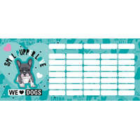 Egyéb Lollipop - Kutyás/We Love Dogs Türkiz órarend (18x8 cm)
