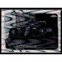 Topps 2021 Topps Chrome Formula 1 Black and White RayWave Refractors #104 Fernando Alonso