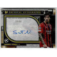 Topps 2021 Topps Museum Collection UEFA Champions League Archival Autographs Gold #AA-ST Sandro Tonali 23/50