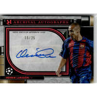 Topps 2021 Topps Museum Collection UEFA Champions League Archival Autographs Ruby #AA-HL Henrik Larsson 05/25