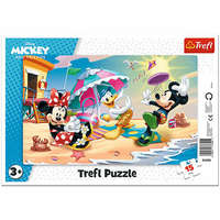 Trefl Mickey Egér szórakozás a tengerparton keretes puzzle 15 db-os Trefl