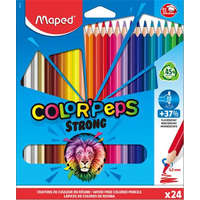 MAPED Színes ceruza készlet, háromszögletű, MAPED "Color&#039;Peps Strong", 24 különböző szín