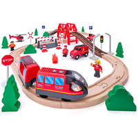 Woodyland Woodyland Fa vonat szett elemes mozdonnyal - 60 darabos