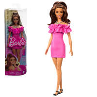 MATTEL Barbie: Fashionista stílusos baba rózsaszín pánt nélküli fodros ruhában